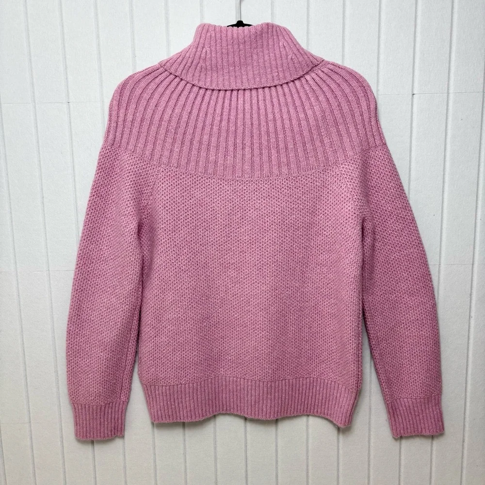 J. Crew Turtleneck Pink Cozy Soft‎ Barbie Winter Sweater Size S - Picture 3 of 9